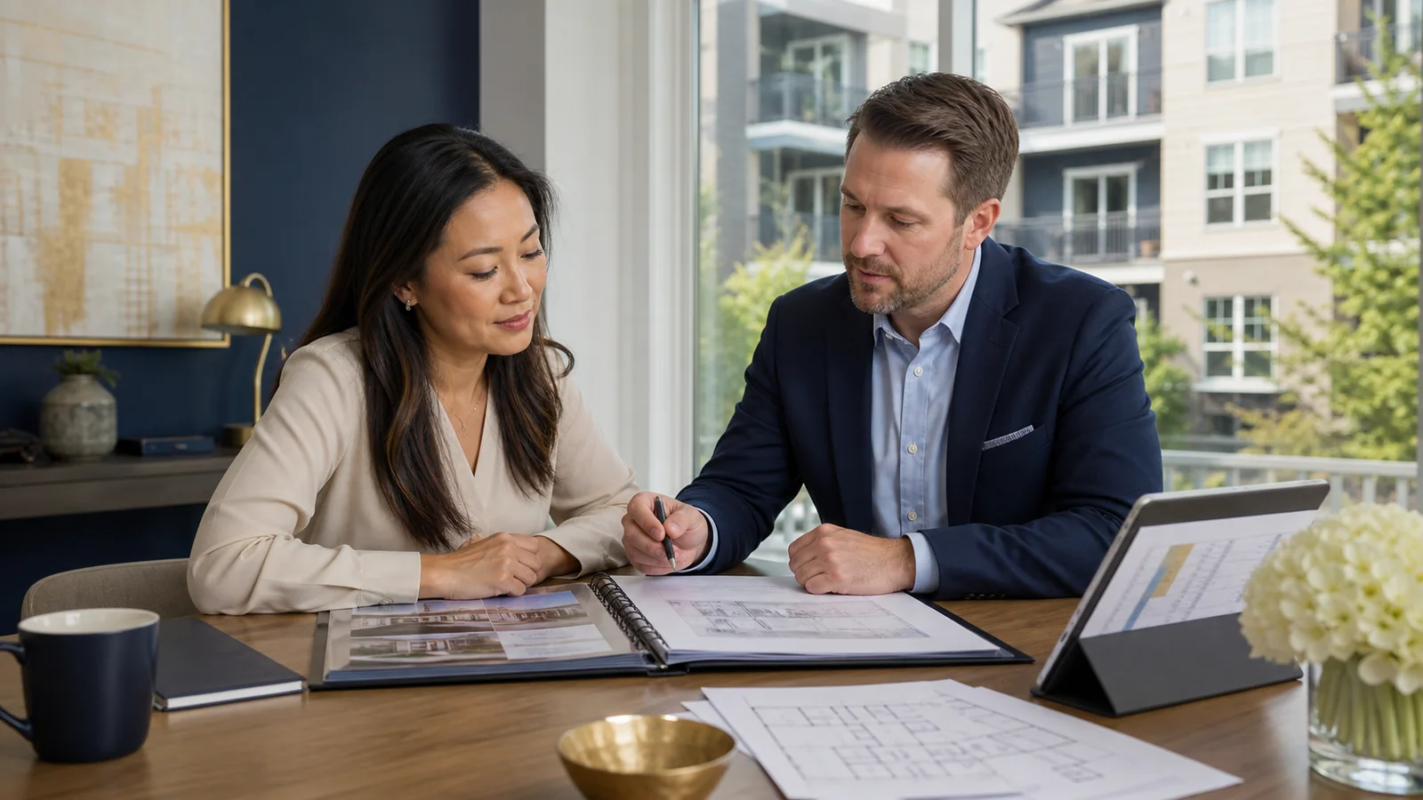 Property owner and operations advisor reviewing a portfolio plan